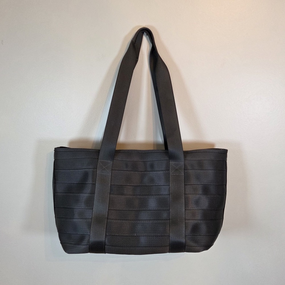 Maggie Bags Seatbelt Tote Bag XL Extra Large Shoulder Purse Brown Charcoal
